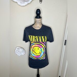 NTM: Nirvana Smiley Face with Tie Dye Unisex Graphic T-Shirt Size Medium
